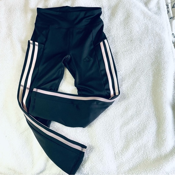 Adidas Lot of 2 Girls' Leggings Slim Fit - Size M (10/12) AEROREADY & Cotton - Picture 3 of 13